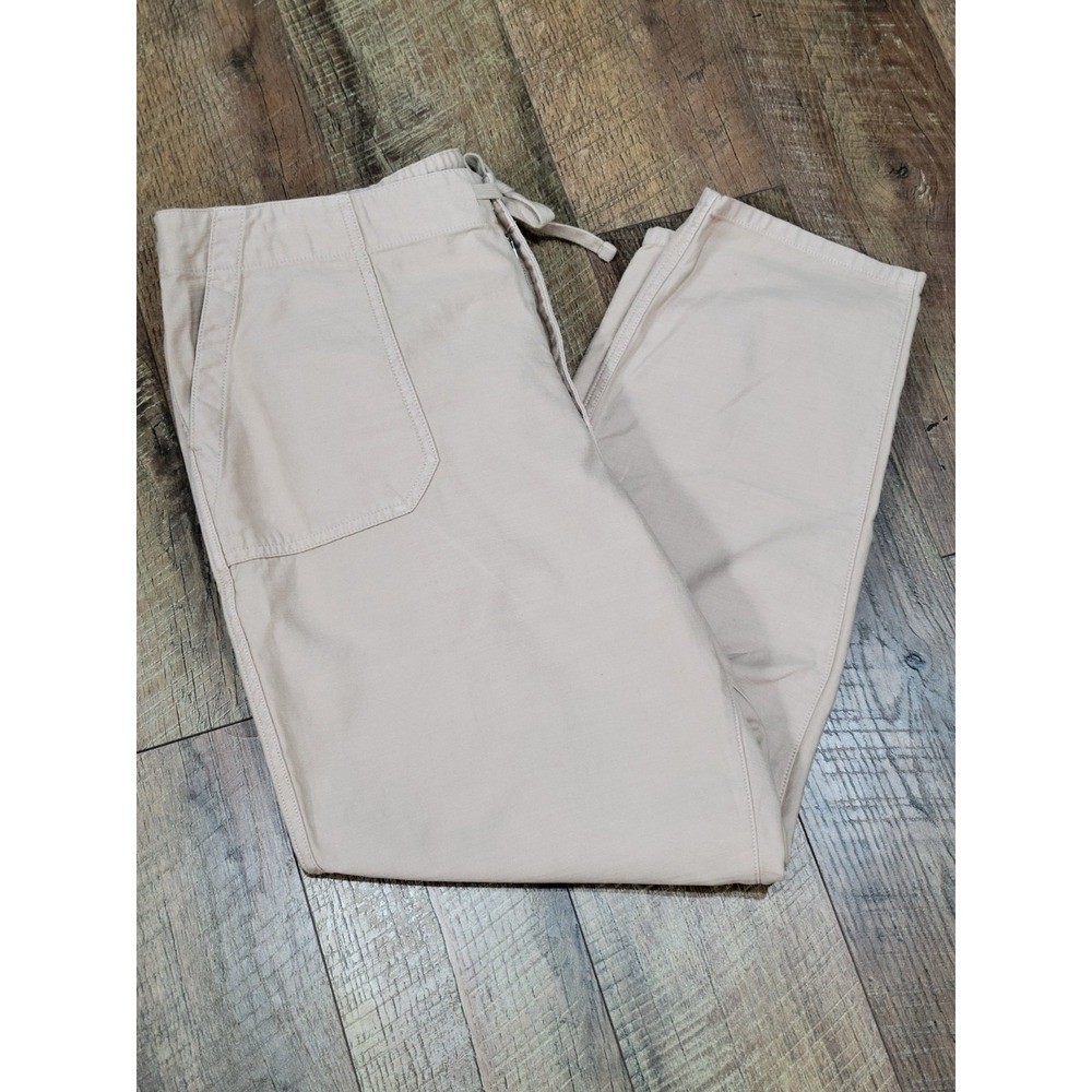 J. Crew Khaki Tan Tie-Waist Camp Pant Cotton Chino Women's XL Utility Relaxed